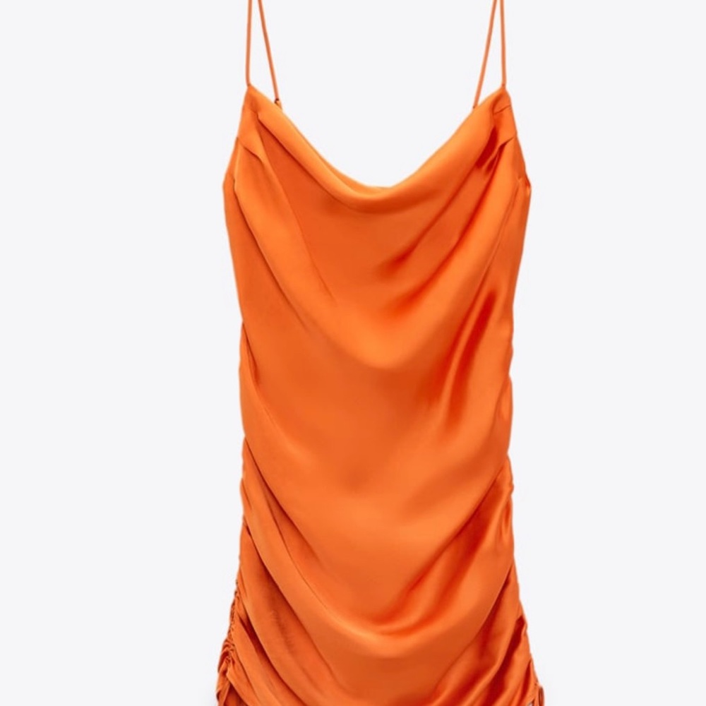 Draped Satin Effect Dress